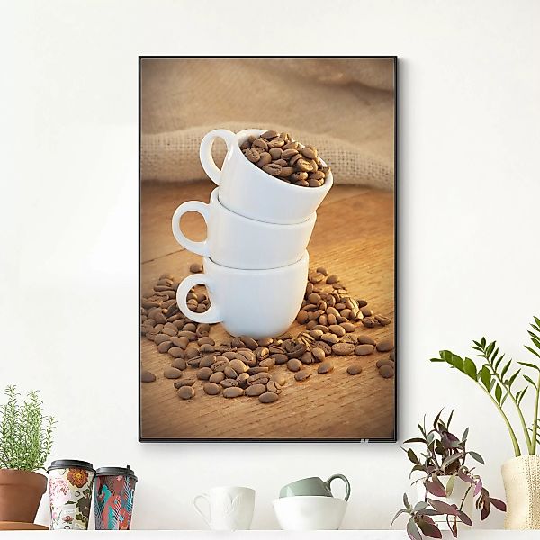 Wechselbild 3 Espressotassen mit Kaffeebohnen II günstig online kaufen
