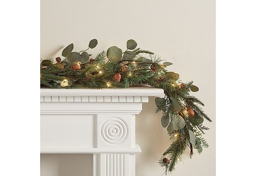 Lights4fun LED-Girlande 1,5m Eichel und Tannenzapfen Weihnachtsgirlande mit günstig online kaufen