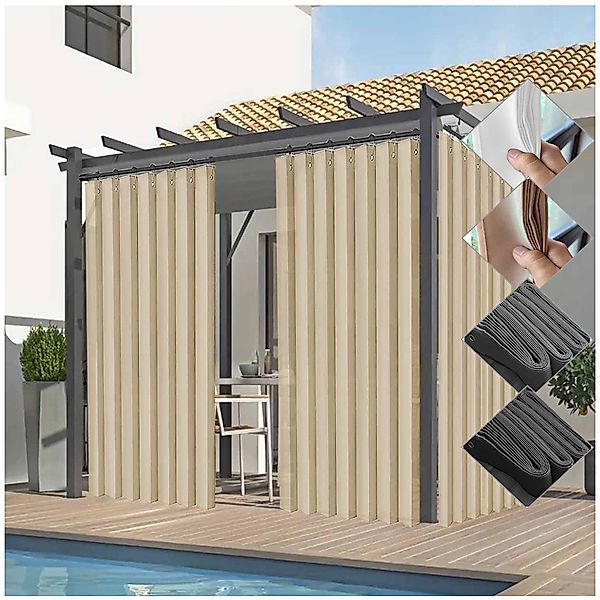 Jibenhome Outdoorvorhang Sichtschutz Vorhang Raumteiler, Wasserabweisend günstig online kaufen