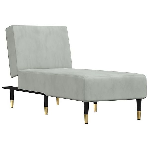 vidaXL Chaiselongue Chaiselongue Hellgrau Samt, 1 Teile günstig online kaufen