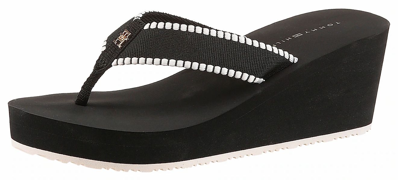 Tommy Hilfiger Dianette "WEDGE BEACH SANDAL", Keilabsatz, Zehentrenner, Som günstig online kaufen