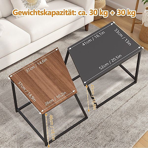 Simloveve Beistelltisch Sofatisch Couchtisch 2er Set günstig online kaufen