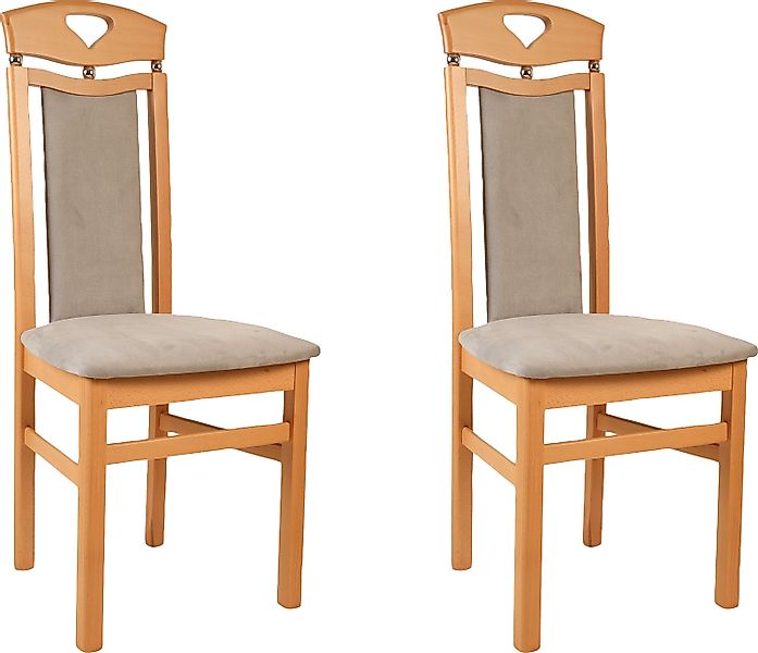 Home affaire Esszimmerstuhl »Berta Küchenstuhl«, (Set), 2 St., Microfaser, günstig online kaufen