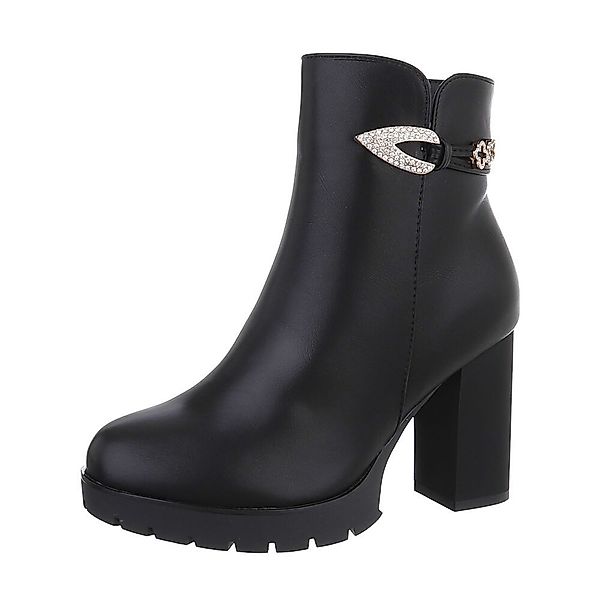 Ital-Design Damen Freizeit High-Heel-Stiefelette (87108567) Blockabsatz günstig online kaufen