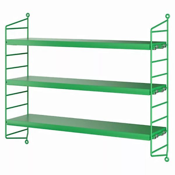 Regal String® Pocket holz grün / L 60 x H 50 cm - String Furniture - Grün günstig online kaufen