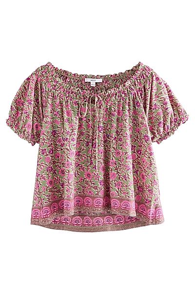 Next Blusenshirt Kurzärmelige Bluse mit gerafftem günstig online kaufen