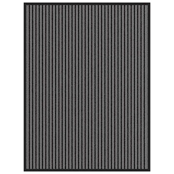 vidaXL Fußmatte Streifen Schwarz und Grau 90x120 cm 4105595 günstig online kaufen