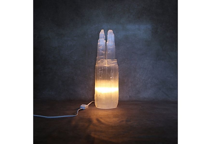 Heimtex Salzkristall-Tischlampe Selenit-Turm Lampenset: Zwillings-Türme für günstig online kaufen