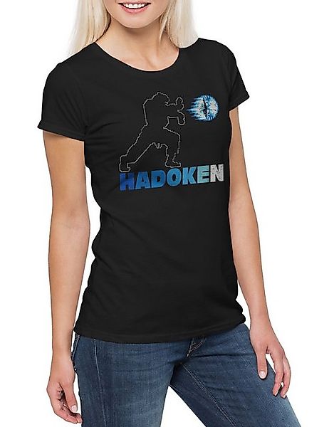 Urban Backwoods Print-Shirt Hadoken II Damen T-Shirt Gamer Street Champion günstig online kaufen