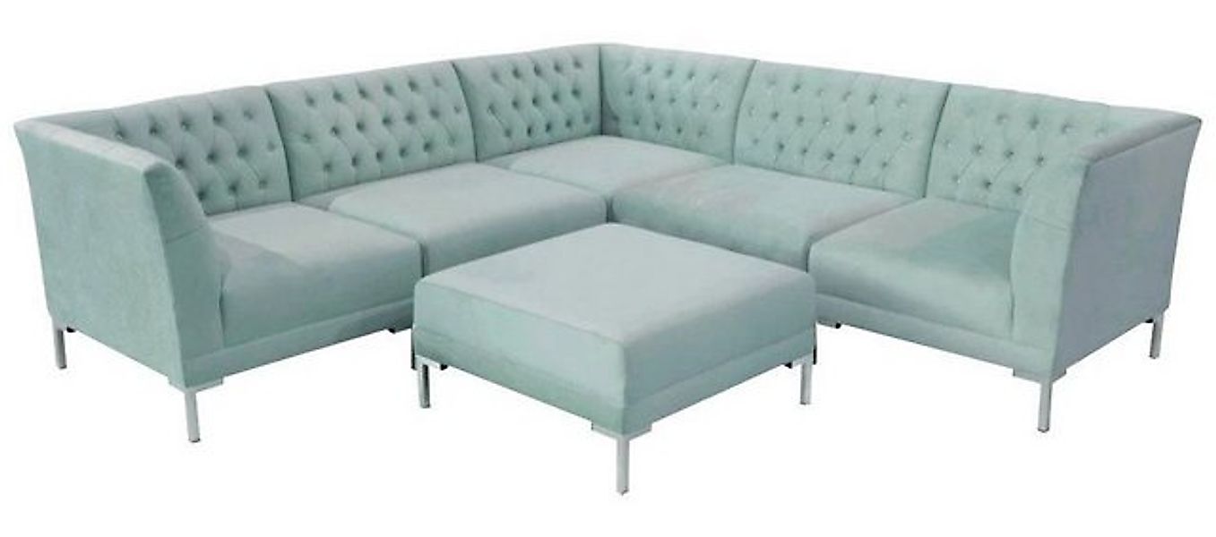 Xlmoebel Ecksofa Türkis Farbige Ecksofa Wohnzimmer Design Möbel Chesterfiel günstig online kaufen