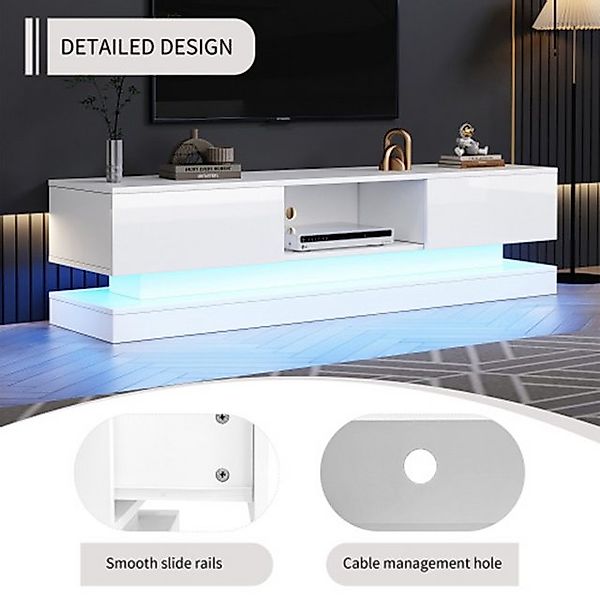 XDOVET TV-Schrank TV-Schrank mit LED-Beleuchtung, TV-Boards mit Schubladen günstig online kaufen