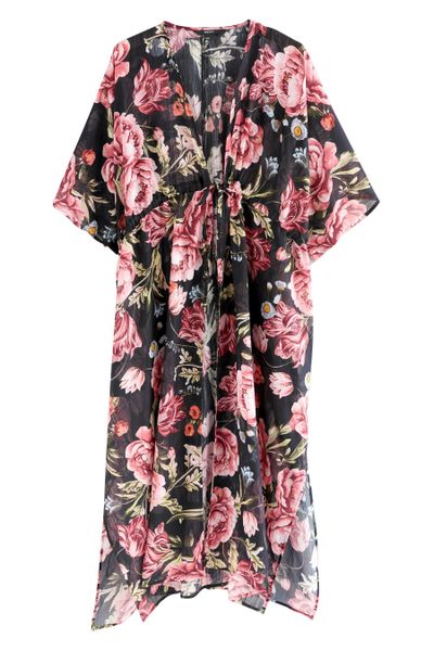 Next Blusenkimono Maxi-Cover-up mit Bindegürtel aus günstig online kaufen