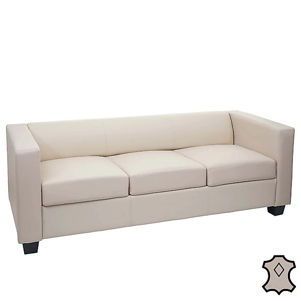 MCW 3er Sofa Lille Leder Creme günstig online kaufen