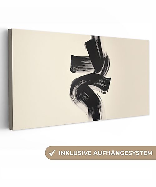 OneMillionCanvasses® Leinwandbild Panorama Streifen - Schwarz günstig online kaufen