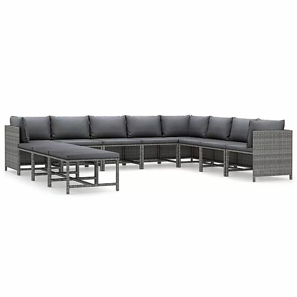 vidaXL Gartenlounge-Set 11-tlg. Garten-Lounge-Set mit Kissen günstig online kaufen