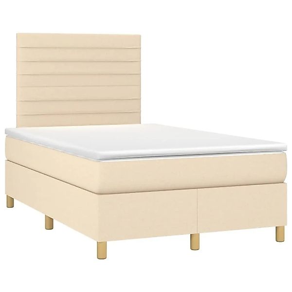 vidaXL Boxspringbett mit Matratze Creme 120x200 cm Stoff 3142406 günstig online kaufen
