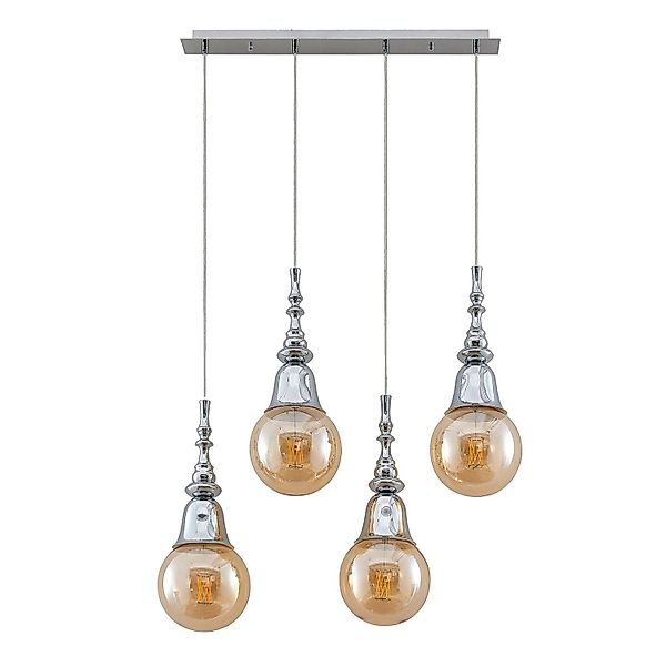 Lucande Pendelleuchte Gesja 9920025 Modern in Chrom aus Metall 4-flammig E2 günstig online kaufen