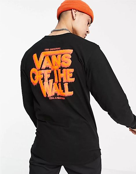 Vans – Cellar – Langärmliges Shirt in Schwarz mit Rückenprint günstig online kaufen
