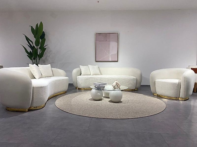 Nobelaa Sofa Sitzgruppe/Sofa Set - Wohnzimmergarnitur "Dahlia" 3+3+1 günstig online kaufen