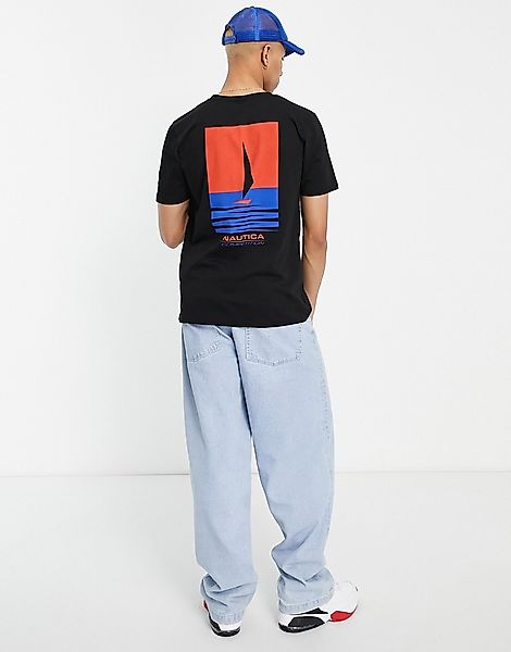Nautica Competition – Mohana – T-Shirt in Schwarz mit Rückenprint günstig online kaufen