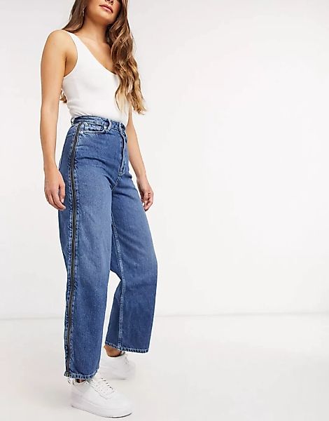 Pepe Jeans – Mara – Jeans mit Reißverschluss-Blau günstig online kaufen