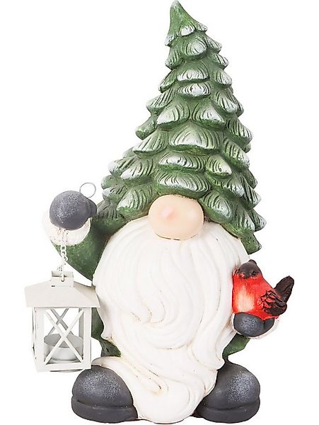 Trend Line Weihnachtsfigur Dekofigur Zwerg mit Laterne 41 x 26 cm grün weiß günstig online kaufen