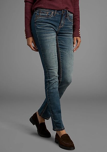 Arizona Gerade Jeans "Kontrastnähte", niedrige Leibhöhe, in 5-Pocket-Form, günstig online kaufen