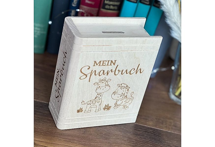 Spruchreif® Spardose Spardose in Buchform mit Gravur, Holz-Spardose mit Gra günstig online kaufen