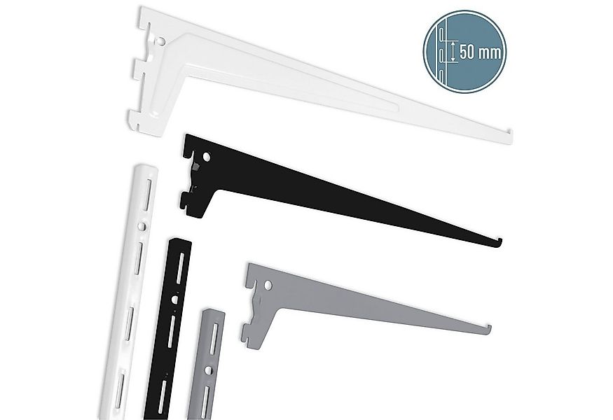 ib style Wandregal 2er Set Regalbodenträger Regalträger 1-reihig 25cm weiß, günstig online kaufen