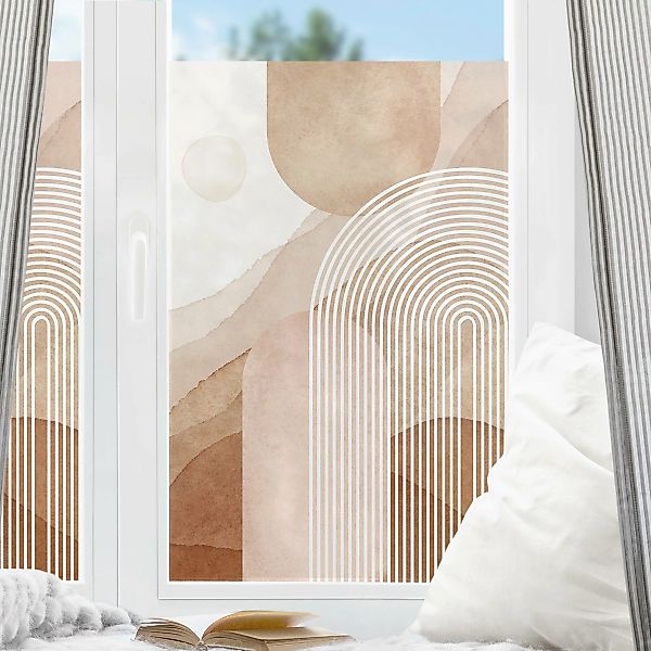 Fensterfolie Geometrische Formen - Regenbogenlandschaft günstig online kaufen
