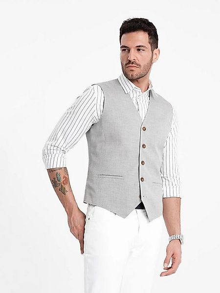 OMBRE Anzugweste Herren-Jacquard-Anzugweste ohne Revers günstig online kaufen