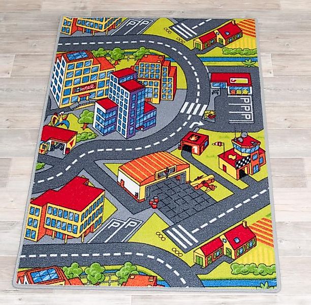 100x150 Teppich für Kinder Strasse Mehrfarbig günstig online kaufen