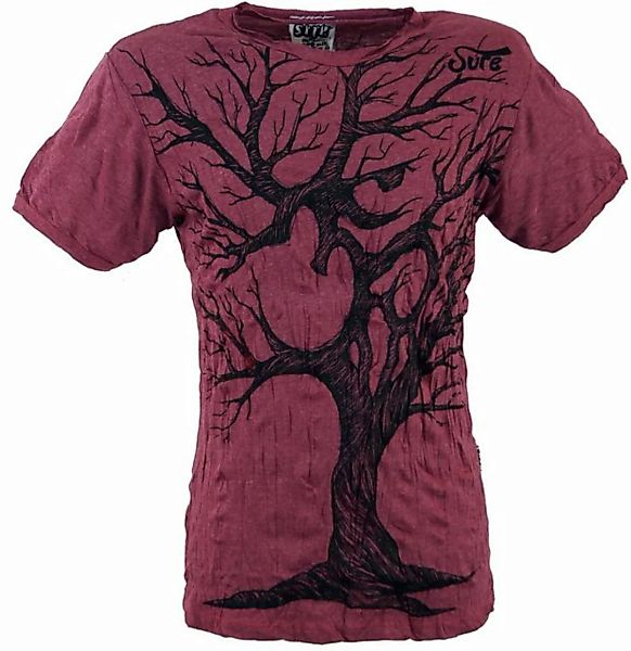 Guru-Shop T-Shirt Sure Herren T-Shirt OM Tree - bordeaux Goa Style, Festiva günstig online kaufen