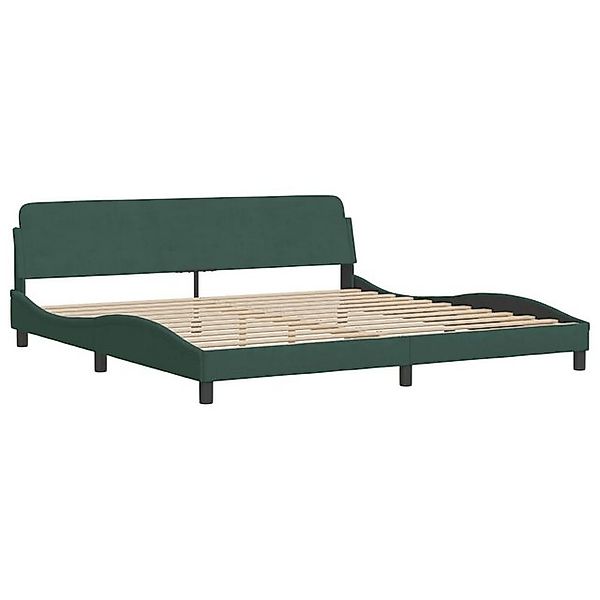 vidaXL Bett Bettgestell ohne Matratze Dunkelgrün 200x200 cm Samt günstig online kaufen