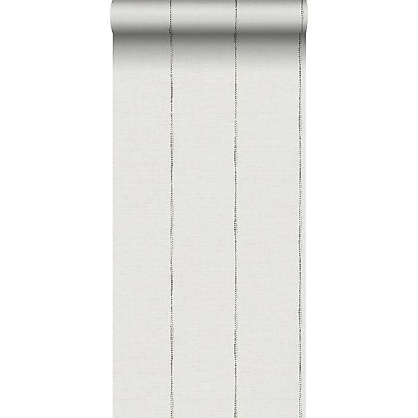 Sanders & Sanders Tapete Gemalte Streifen Dunkelgrau Und Weiß 53 Cm X 1005 günstig online kaufen