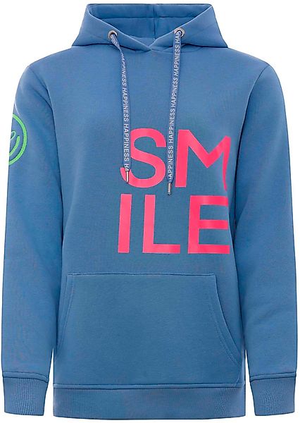 Zwillingsherz Sweatshirt, mit "Smile"-Aufdruck in Neonfarben und gesticktem günstig online kaufen