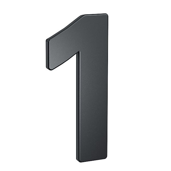 BASI Hausnummer, (Packung), aus Stahl, anthrazit, Wetterfest, Ziffer 1 günstig online kaufen