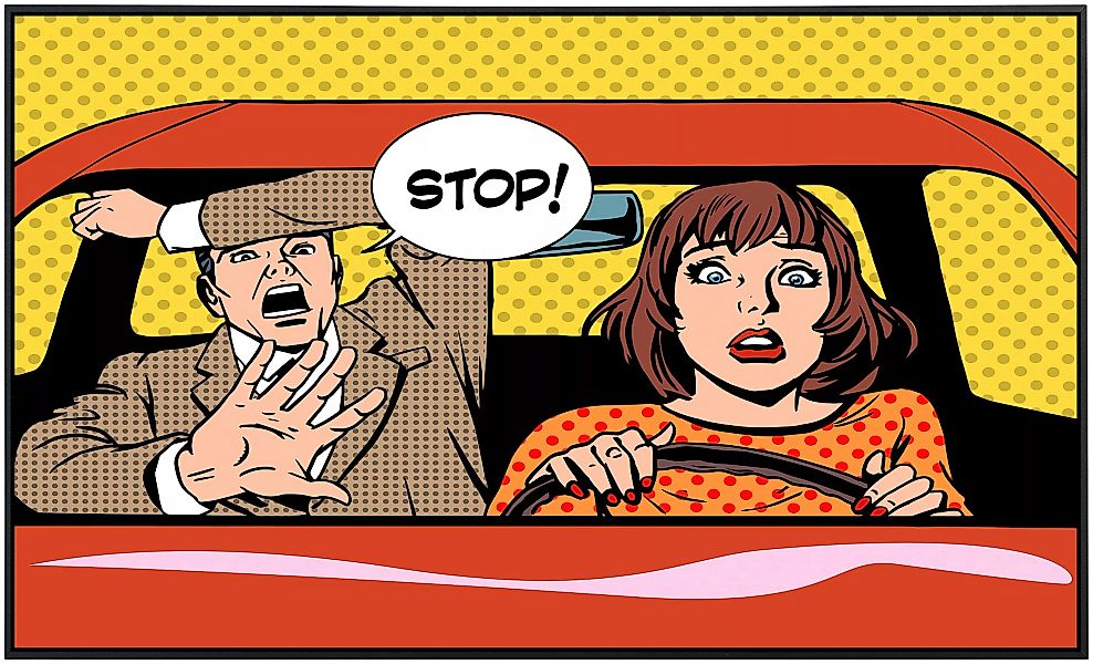 Papermoon Infrarotheizung »Comic Menschen im Auto«, sehr angenehme Strahlun günstig online kaufen