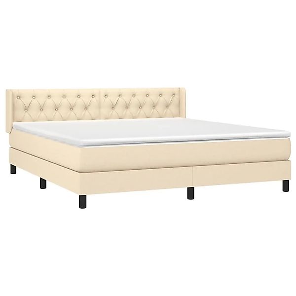 vidaXL Boxspringbett mit Matratze Creme 160x200 cm Stoff 3129966 günstig online kaufen