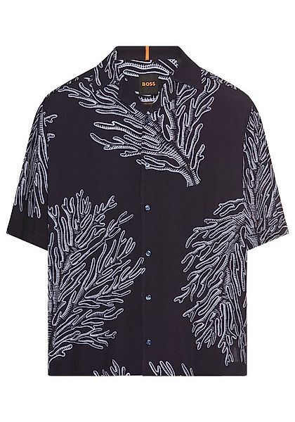 BOSS ORANGE Kurzarmhemd Lapisy mit großem Druck Oktopus Krake günstig online kaufen