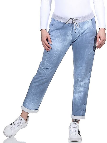 CLEO STYLE Jogginghose Damen Jogginghose 2581 36-40 Hellblau / Uni günstig online kaufen