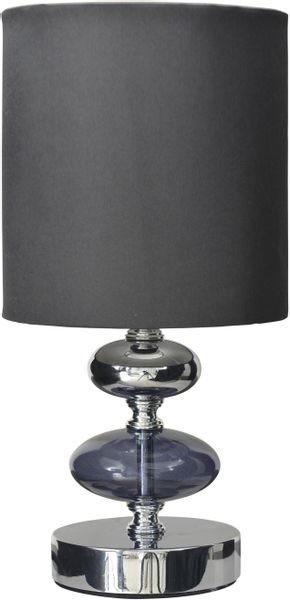 Näve Tischleuchte Mali aus Stoff 28,5 cm Schwarz günstig online kaufen