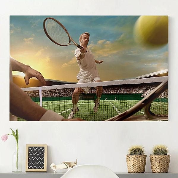 Leinwandbild Kinderzimmer - Querformat Tennis Player günstig online kaufen