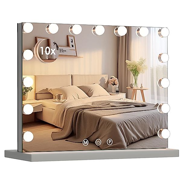 Homfa Schminkspiegel, mit 15 LEDs Kosmetikspiegel günstig online kaufen