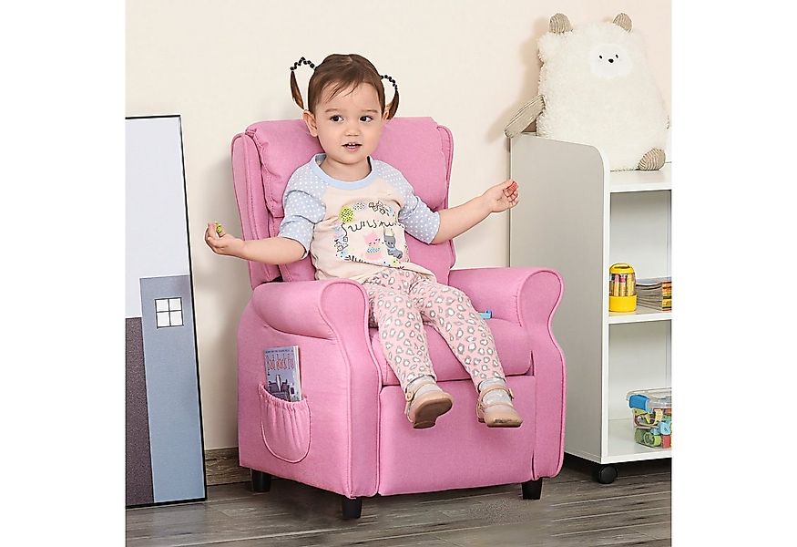 HOMCOM Sessel Kindercouch Kindersessel Stuhl Liegesofa verstellbar Rosa (Ki günstig online kaufen