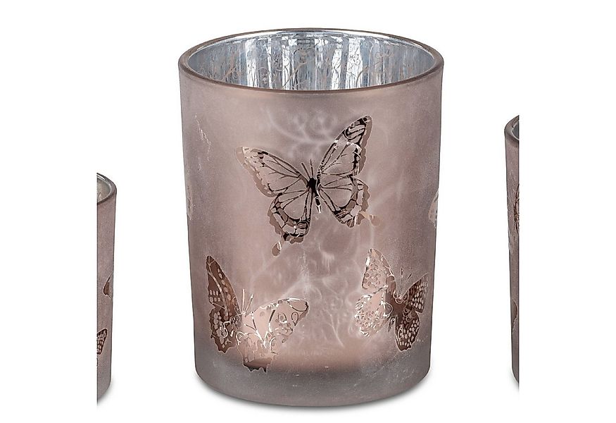 formano Teelichthalter Frühlingszeit, Farbe: rosa, Motiv: Schmetterlinge günstig online kaufen