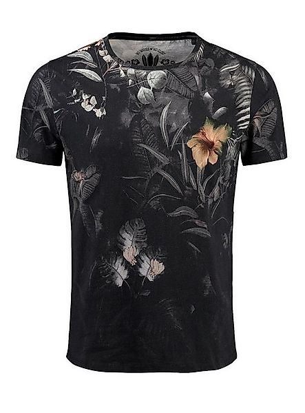 Key Largo T-Shirt Amazonas Hawaii Look Blumenmuster MT00405 Rundhalsauschni günstig online kaufen