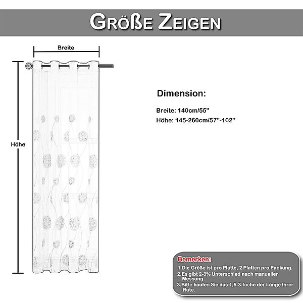BTTO V&G Gardine Voile Gardinen (2 günstig online kaufen