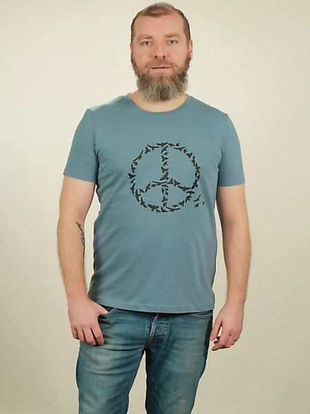 Slub T-shirt Herren - Peace - Light Blue günstig online kaufen