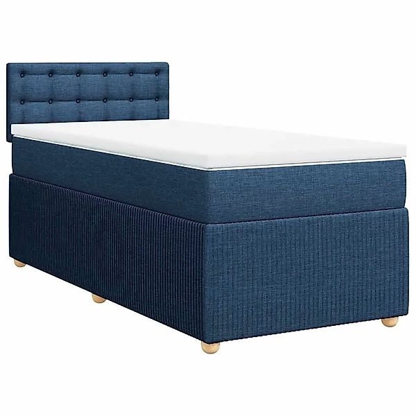 vidaXL Boxspringbett mit Matratze Blau 90x200 cm Stoff 3287359 günstig online kaufen